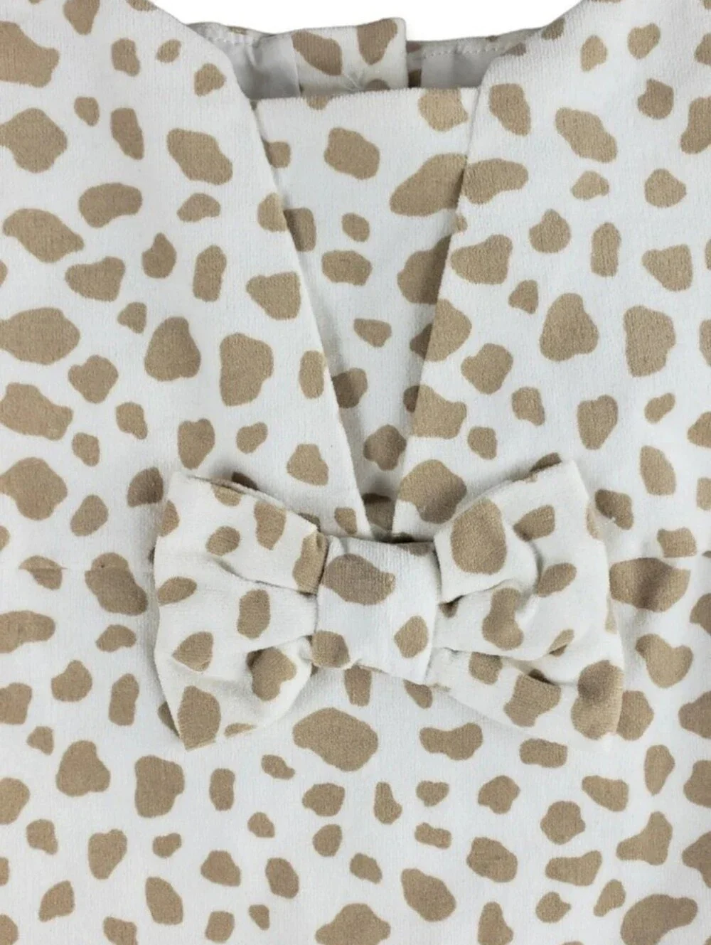 Gymboree Girls Toddler Lined Dress with Bow Ivory Leopard Print 4T